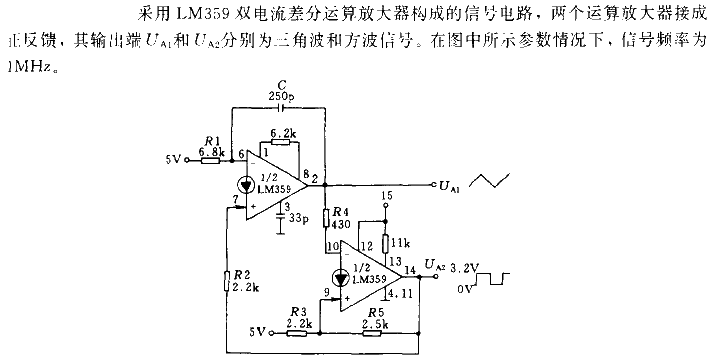 <strong><strong>Triangular wave</strong></strong>signal<strong><strong>generator circuit</strong></strong> composed of<strong>LM</strong>359.gif