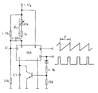 Using 566 composed of<strong><strong>Pulse</strong></strong>,<strong><strong>Triangular Wave</strong></strong> and<strong><strong>Sawtooth Wave</strong></strong> strong>Signal<strong>Generator Circuit</strong>04.gif