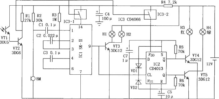 Automatic electronic road sign circuit