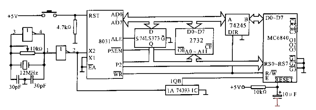 <strong>Interface circuit</strong> of 8031 ​​and MC6840.gif