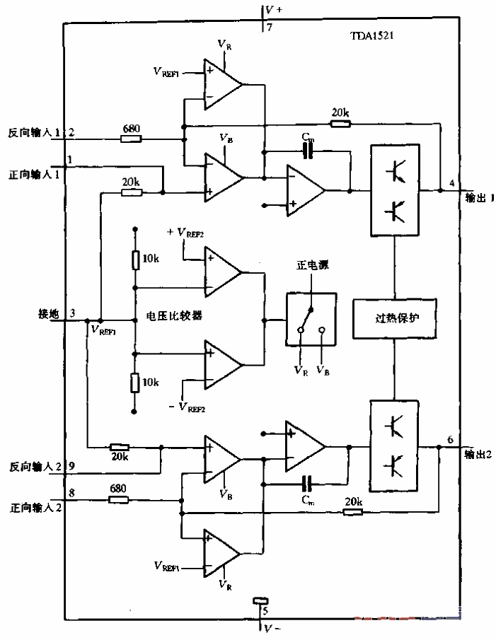 Internal circuit of TDA1521