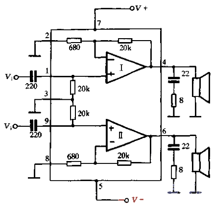 TDA1516 two-channel power amplifier