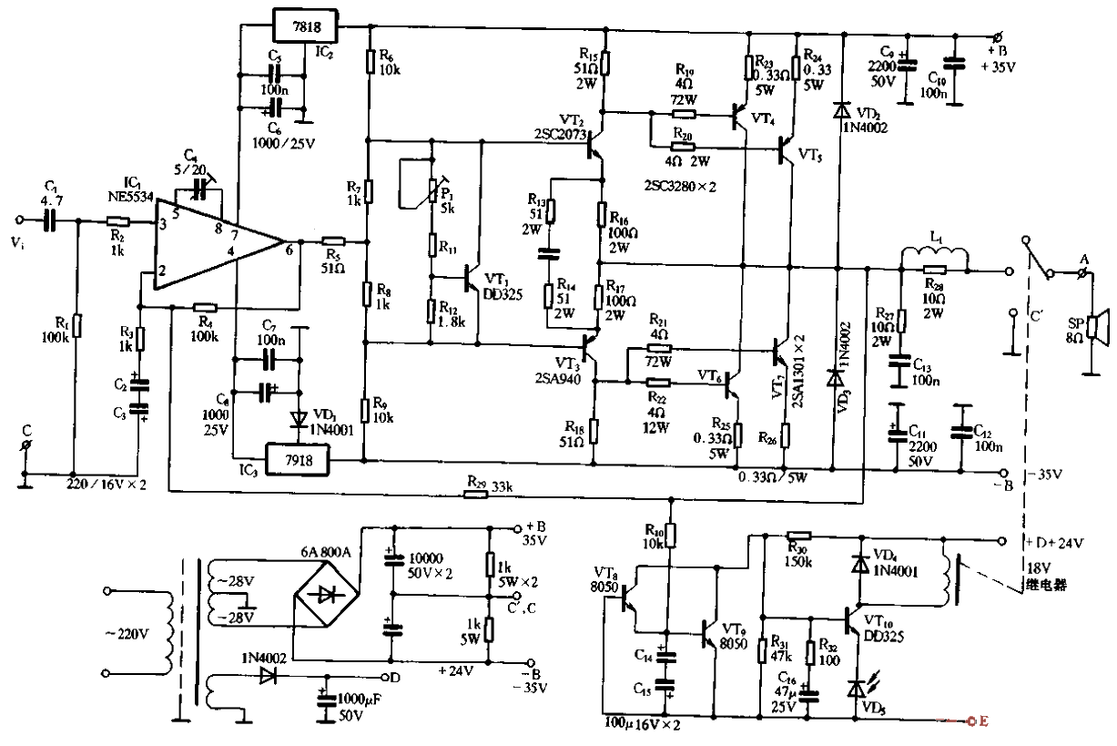 118.80W Class A and B<strong>Power Amplifier Circuit</strong>.gif