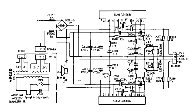 Full-featured subwoofer power amplifier 02