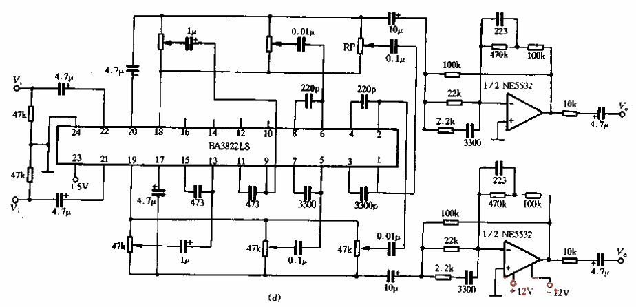 AP500 and its application circuit (d)