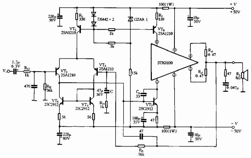 96.100W<strong>Power amplifier circuit</strong>.gif