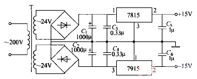 23. Positive and negative <strong>DC stabilized power supply</strong> circuit.gif