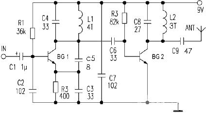 3000 meters<strong>Wireless</strong> FM transmitter<strong>Circuit diagram</strong>