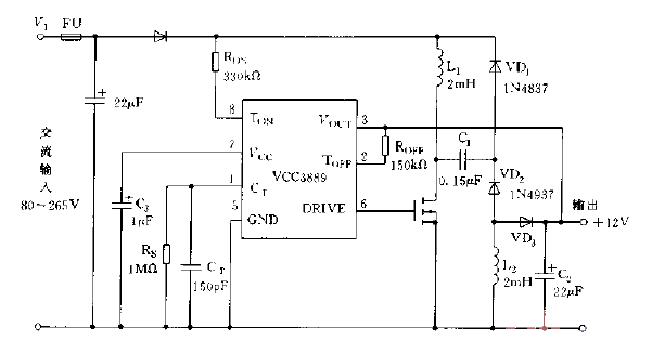 Non<strong>Isolated</strong>12V DC<strong>Regulator</strong><strong>Practical Circuit Diagram</strong>.gif composed of UC3889