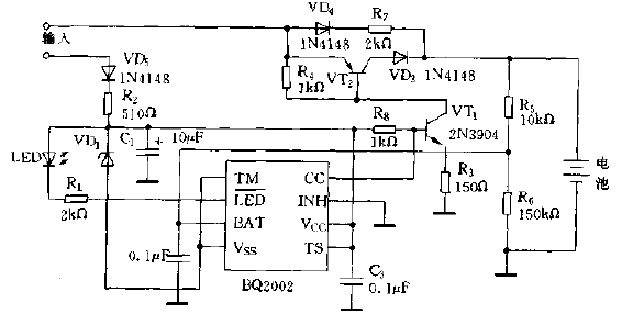 <strong>Quick charger</strong> circuit diagram using BQ2002<strong>Integrated chip</strong>.gif