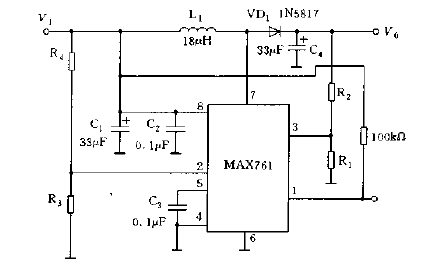 <strong>Output voltage</strong> adjustable<strong>Circuit diagram</strong>.gif composed of <strong>MAX761</strong>