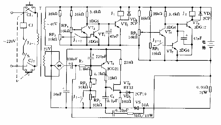 <strong>Fully automatic</strong>Two-stage<strong>Constant current</strong><strong>Charger circuit diagram</strong>.gif