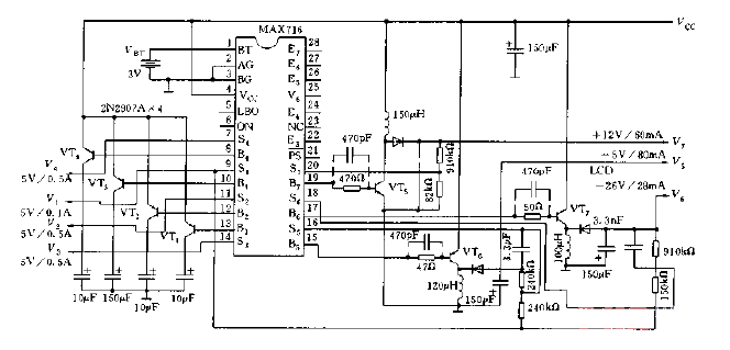 Microprocessor <strong>Electromechanical</strong> source circuit diagram composed of MAX716.gif