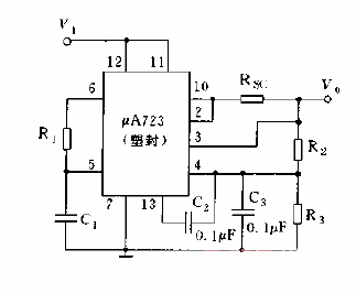 Typical<strong>application circuit diagram of μA723</strong>.gif