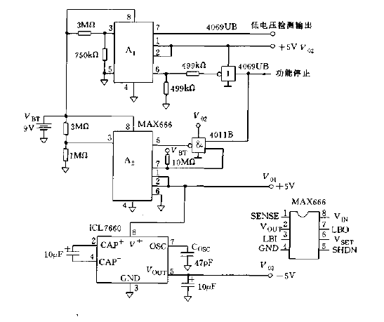 Microprocessor power supply circuit diagram using linear voltage regulator