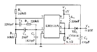 <strong>LM</strong>3578A is used as a <strong>boost</strong><strong>voltage regulator</strong><strong>circuit diagram</strong>.gif