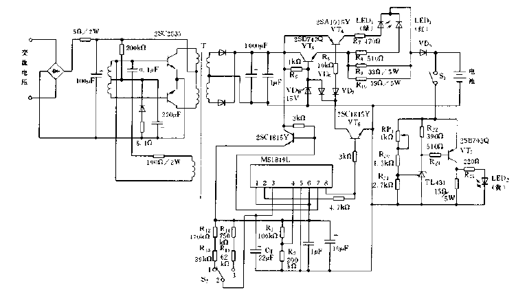 <strong>Charger circuit diagram</strong> composed of M51849L.gif