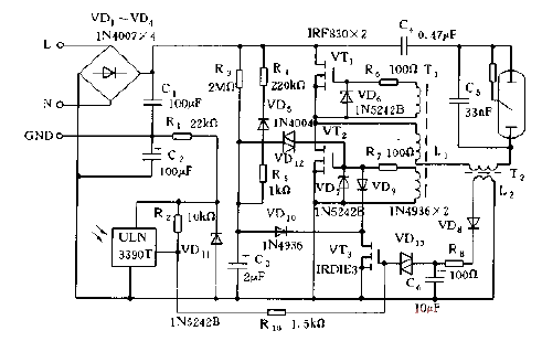 Automatically open and close<strong>Electronic ballast</strong><strong>Circuit diagram</strong>a.gif