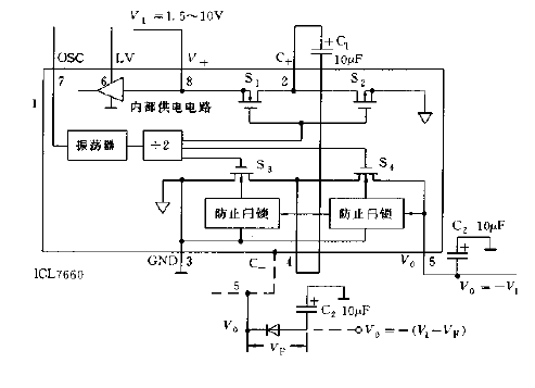 <strong>ICL7660</strong><strong>Application Example</strong>Circuit<strong>Negative Pressure</strong><strong>Converter Circuit Diagram</strong>.gif