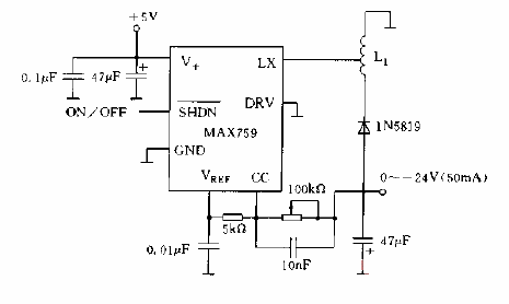 MAX759 constitutes the -24V<strong>power supply</strong> circuit diagram of <strong>LCD</strong>.gif