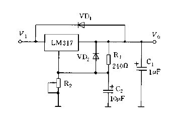 Basic<strong>application circuit diagram of <strong>LM317</strong>.gif