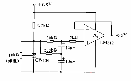 5V<strong>Low Noise</strong>Buffer<strong>Voltage Reference</strong><strong>Circuit Diagram</strong>.gif using CW136, 5.0V