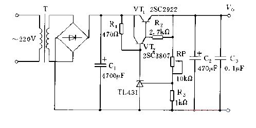 High-precision adjustable voltage stabilized power supply circuit diagram