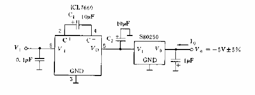 <strong>ICL7660</strong> and S80250 form a polarity reversal<strong>circuit diagram</strong>a.gif