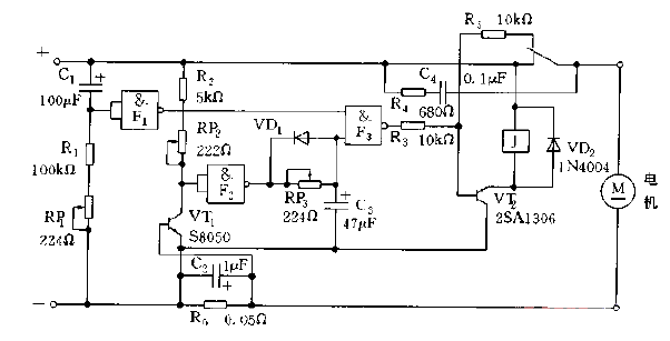 Overcurrent protection circuit diagram of high-power DC motor