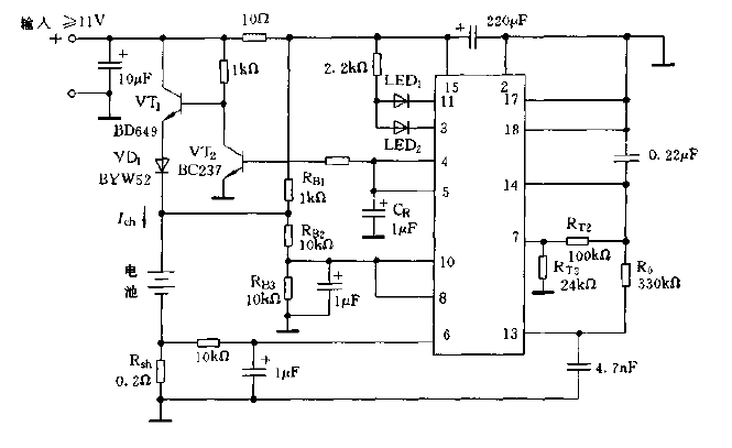 No temperature sensor, DC power supply linear charger circuit diagram