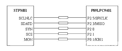 SPI interface and microcontroller interface principle circuit diagram