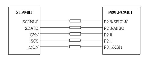 SPI interface and microcontroller interface principle circuit diagram