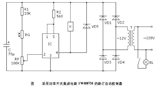 Street light automatic controller circuit using power switch TWH875