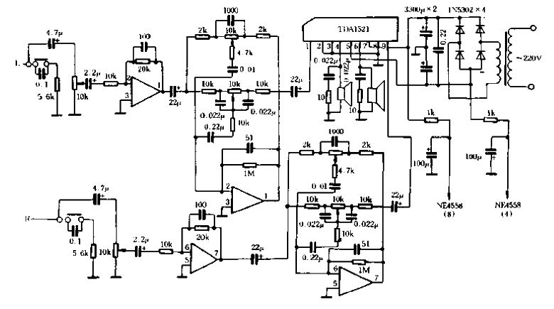 Power amplifier assembled with TDA1512