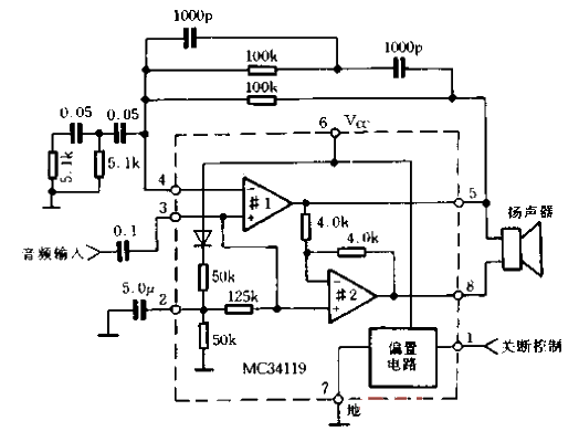 35.<strong>Low Power</strong><strong>Audio Amplifier</strong>MC34119-04.gif