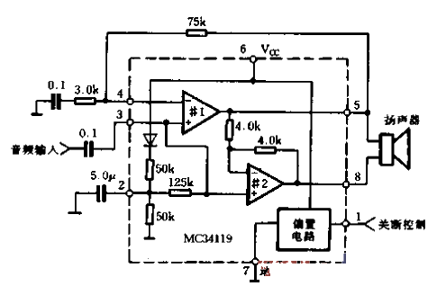 33.<strong>Low Power</strong><strong>Audio Amplifier</strong>MC34119-02.gif