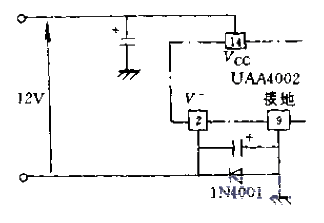 Correct application circuit schematic diagram of UAA4002 when there is no negative power supply