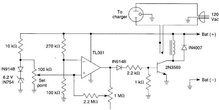 A battery charging control circuit