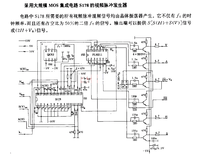 Video pulse generator using large-scale MOS integrated circuit S178