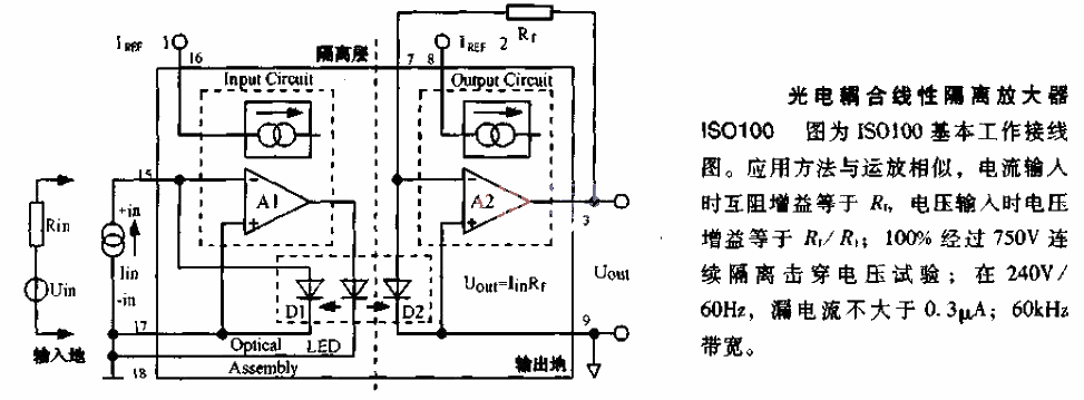 Optocoupled Linear Isolation Amplifier