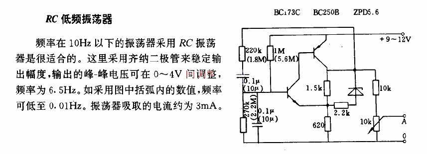 RC low frequency oscillator