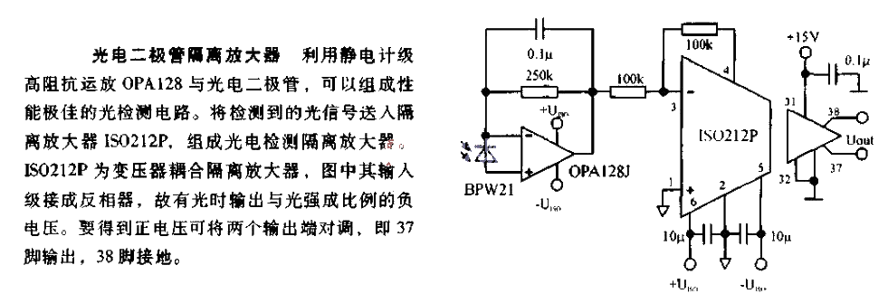 Photodiode isolation amplifier circuit