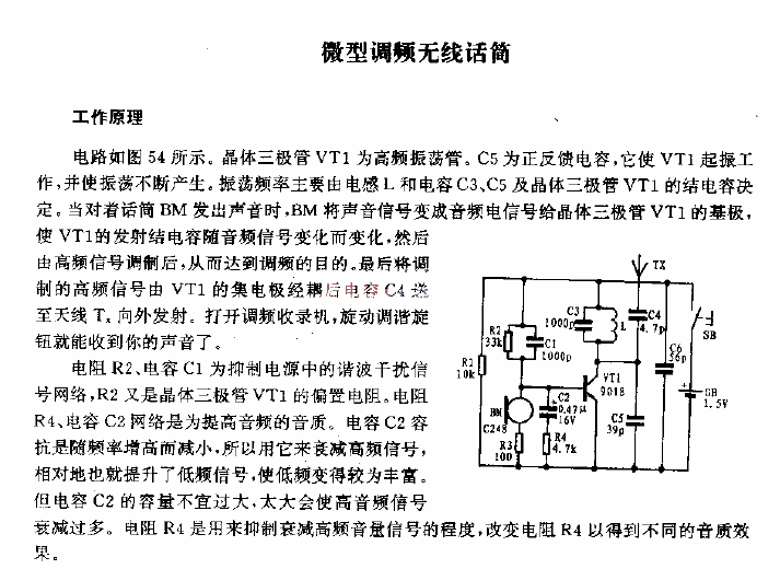 Micro FM wireless microphone circuit diagram