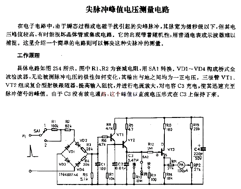 Spike Peak Voltage Measurement Circuit