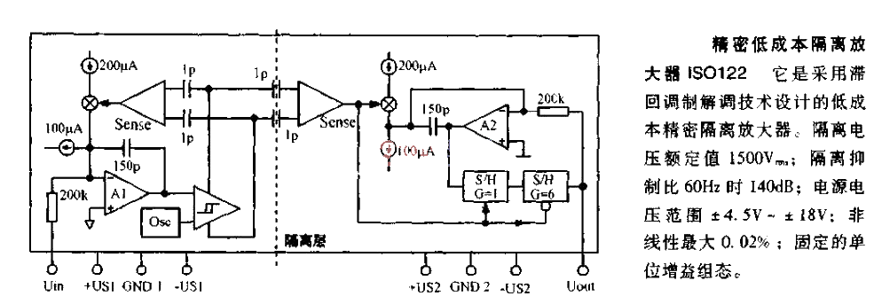 Precision low cost isolation amplifier circuit