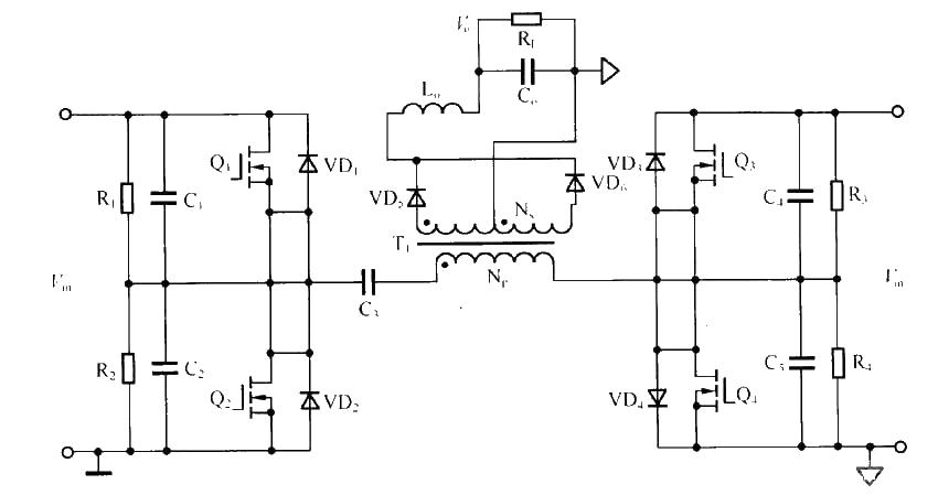 Circuit diagram of full-bridge DC/DC converter