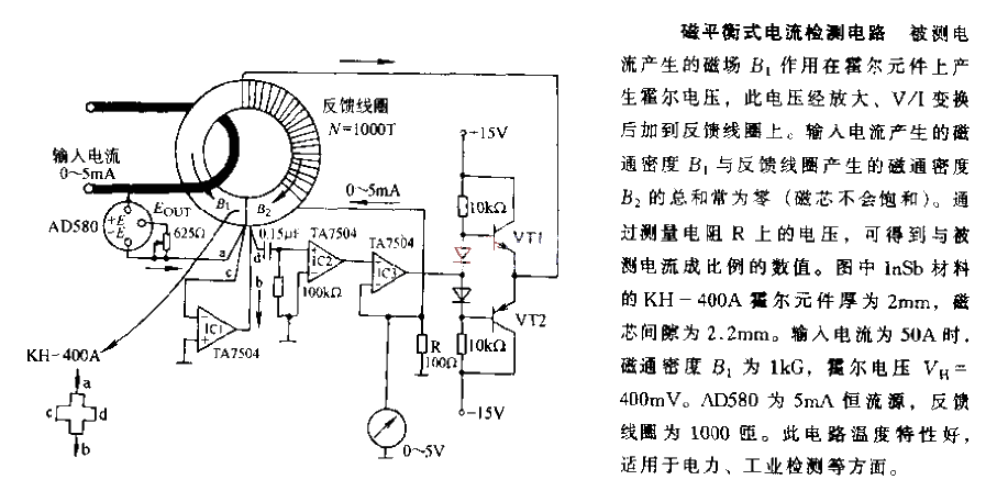 Magnetic Balanced Current Detection Circuit