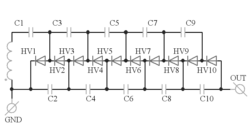 10x voltage rectifier circuit