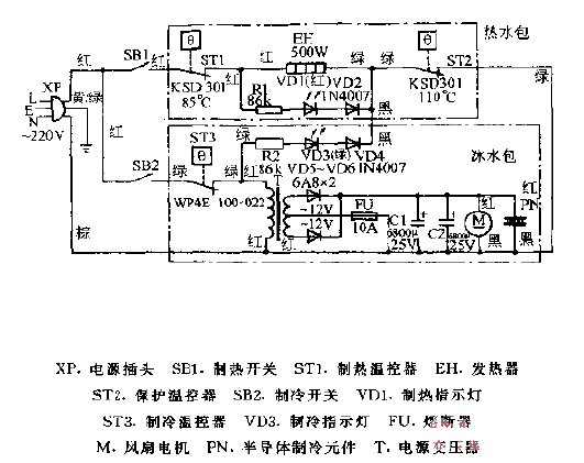 SMAT LRT-300A hot and cold drinking water<strong>machine circuit diagram</strong>.gif