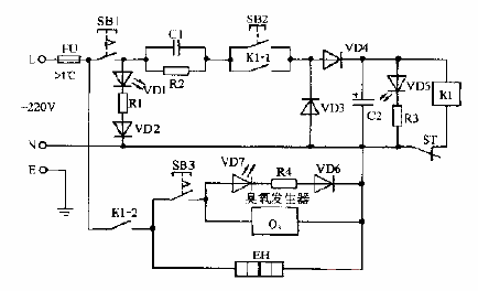 Herbalife SDX-70 series double-door dual-function electronic disinfection cabinet circuit diagram